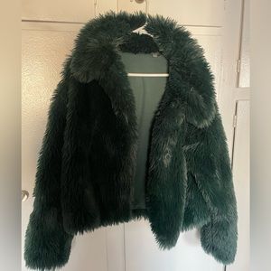 L Wild Fable faux fur jacket (green)